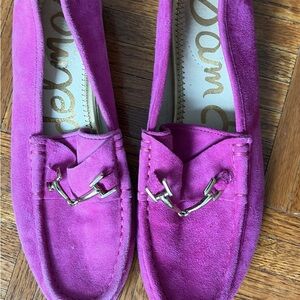 Sam Edelman Fuchsia Suede Loafers with Silver Bit (size 6 feels like 6.5)